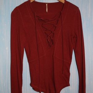 BNOWT-Free People Lace Up Long Sleeve